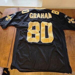 Reebok NFL New Orleans Saints Jimmy Graham 80 On Field Jersey Black Mens Xl